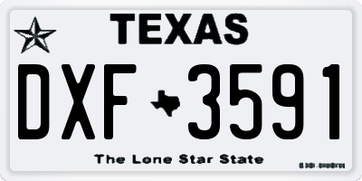 TX license plate DXF3591