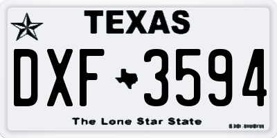TX license plate DXF3594