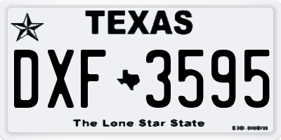 TX license plate DXF3595