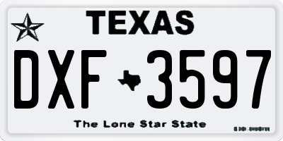 TX license plate DXF3597