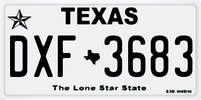 TX license plate DXF3683