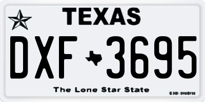 TX license plate DXF3695
