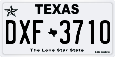 TX license plate DXF3710