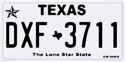 TX license plate DXF3711