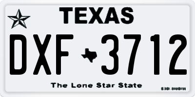 TX license plate DXF3712