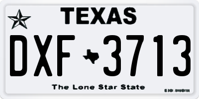 TX license plate DXF3713