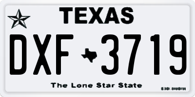 TX license plate DXF3719