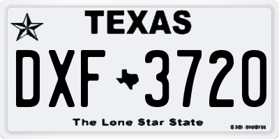 TX license plate DXF3720