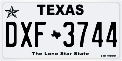 TX license plate DXF3744