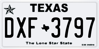 TX license plate DXF3797