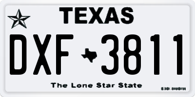 TX license plate DXF3811