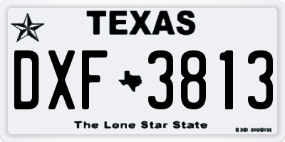 TX license plate DXF3813