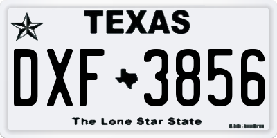 TX license plate DXF3856