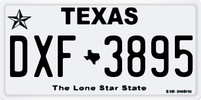 TX license plate DXF3895