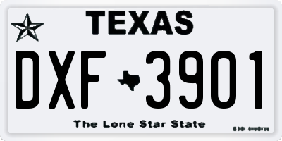 TX license plate DXF3901