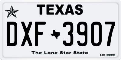 TX license plate DXF3907