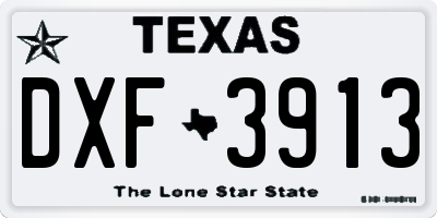 TX license plate DXF3913