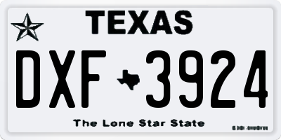 TX license plate DXF3924