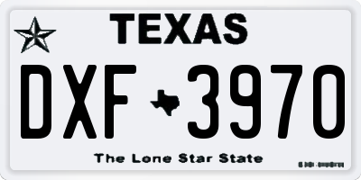 TX license plate DXF3970
