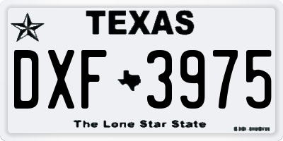 TX license plate DXF3975