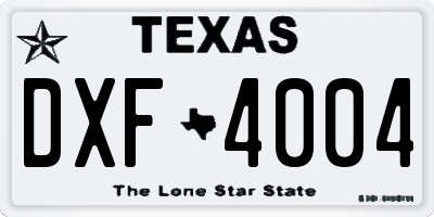TX license plate DXF4004
