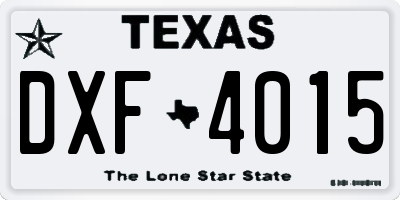 TX license plate DXF4015