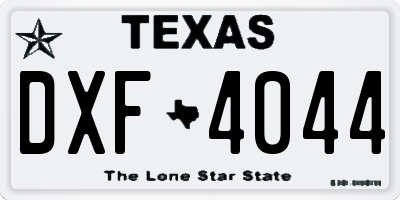 TX license plate DXF4044