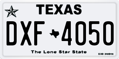 TX license plate DXF4050