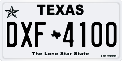 TX license plate DXF4100