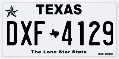 TX license plate DXF4129