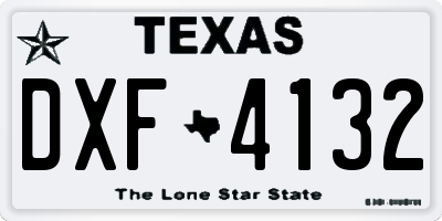 TX license plate DXF4132