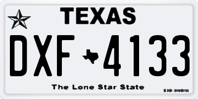 TX license plate DXF4133