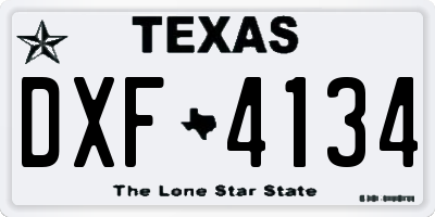 TX license plate DXF4134