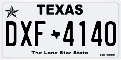 TX license plate DXF4140
