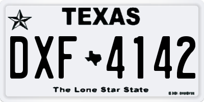TX license plate DXF4142