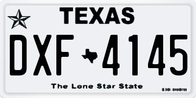 TX license plate DXF4145
