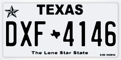 TX license plate DXF4146