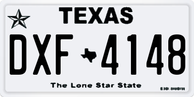 TX license plate DXF4148
