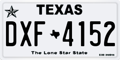 TX license plate DXF4152