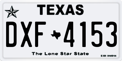 TX license plate DXF4153