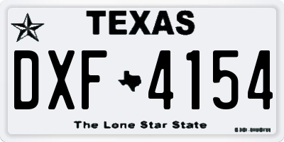 TX license plate DXF4154