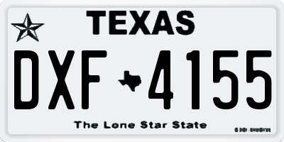 TX license plate DXF4155