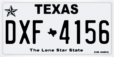 TX license plate DXF4156