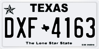 TX license plate DXF4163