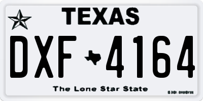 TX license plate DXF4164