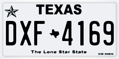 TX license plate DXF4169