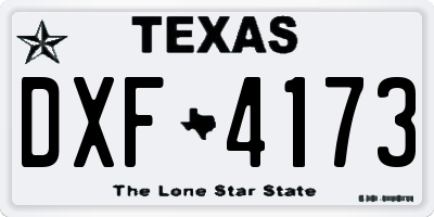 TX license plate DXF4173