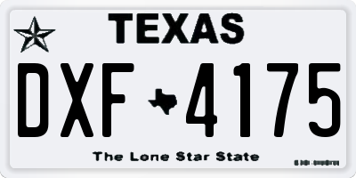 TX license plate DXF4175
