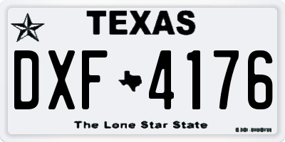 TX license plate DXF4176
