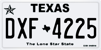 TX license plate DXF4225